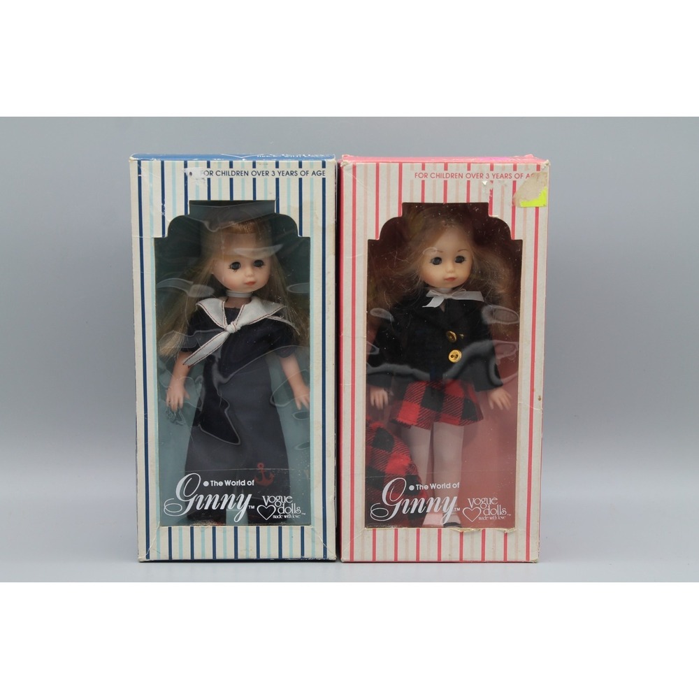 Vintage Vogue Ginny Dolls Lot of 2 NIB Sailor Plaid 1978 Asst 301911 301977